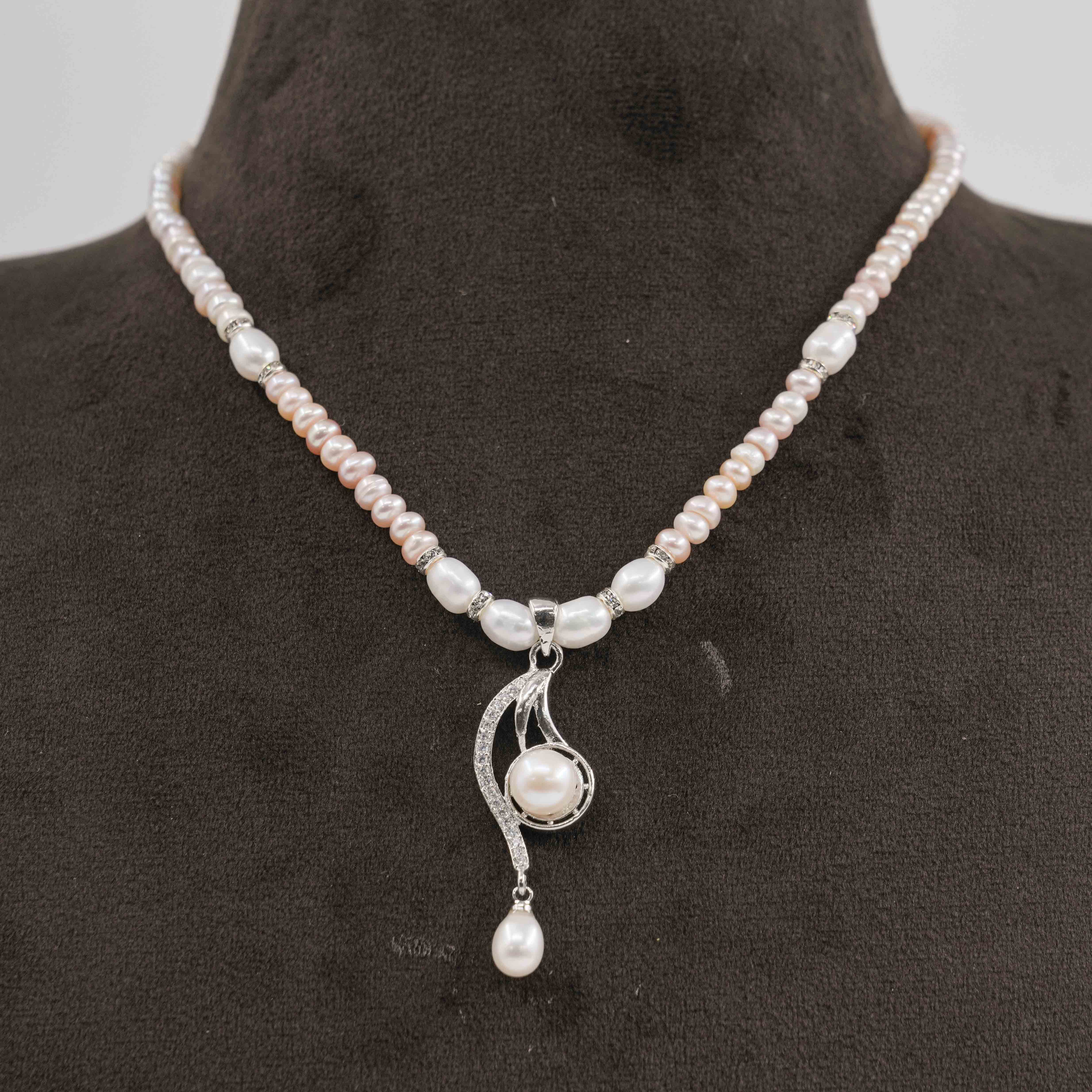 Order Flat Round Pearl Necklace Set online in Hyderabad